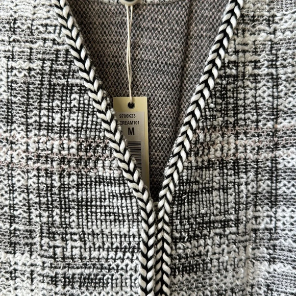 NWT Max Studio Tweed Nautical knit Blazer Sweater cardigan neutral Medium - Picture 5 of 12